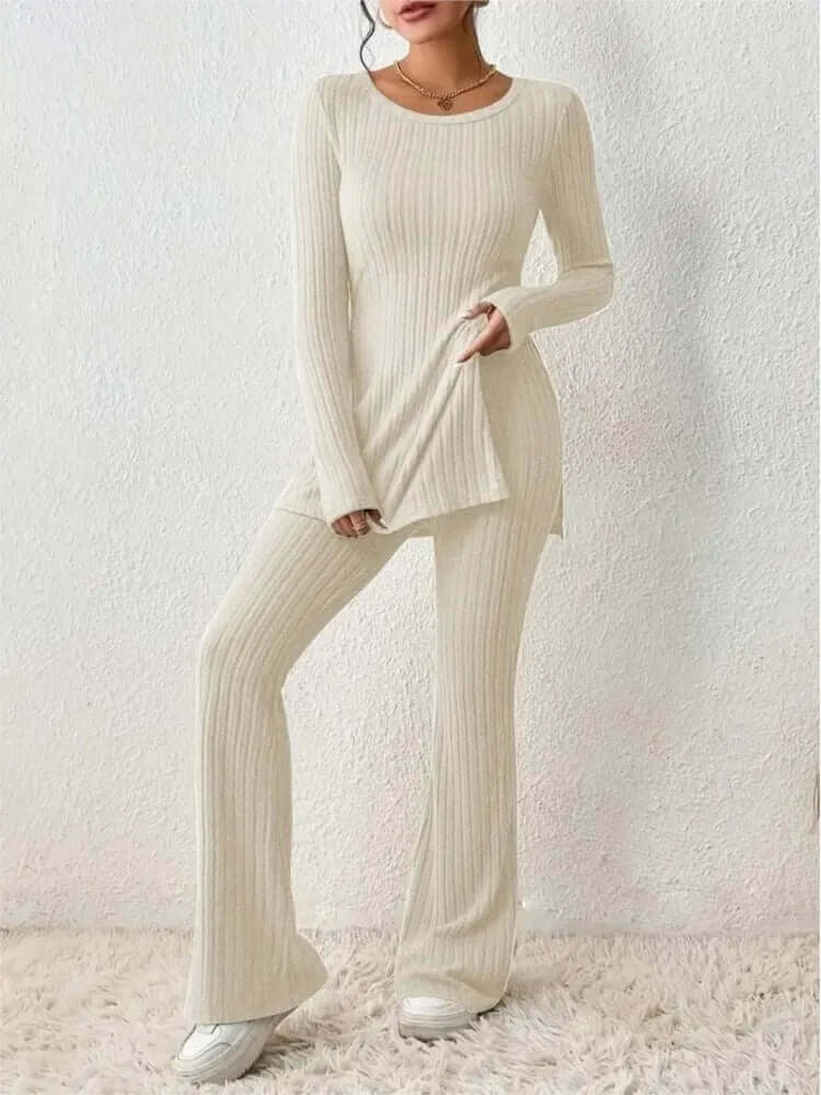 Geripptes Strick-Co-Ord-Set für Damen