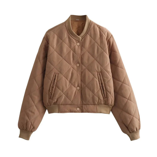 Gesteppte Damen-Bomberjacke aus Polyester | Stilvolle, kurz geschnittene Winterjacke