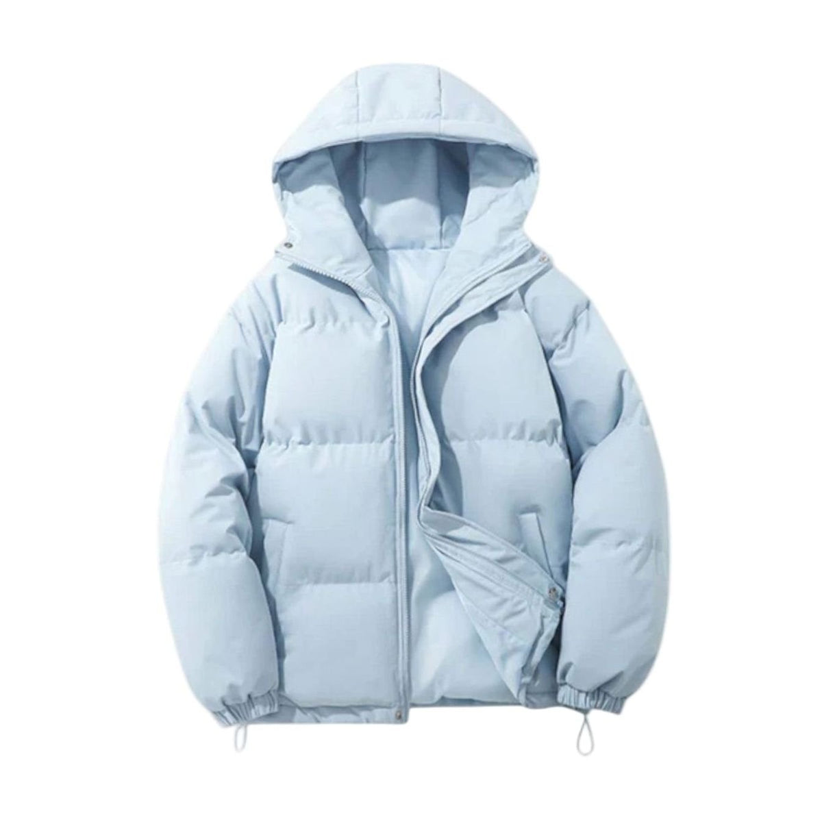 Gesteppte Herren-Pufferjacke mit Kapuze und Reißverschluss