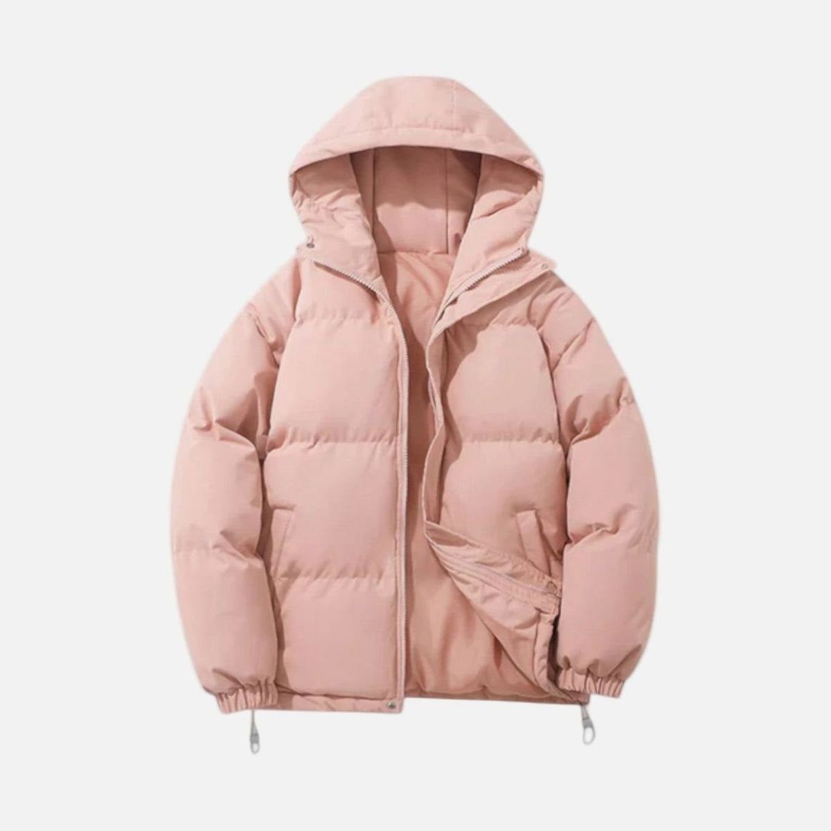 Gesteppte Herren-Pufferjacke mit Kapuze und Reißverschluss