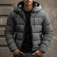 Gesteppte Puffer-Jacke für Herren mit Kapuze