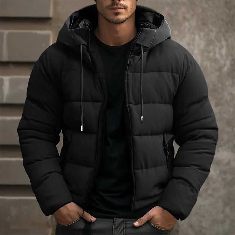 Gesteppte Puffer-Jacke für Herren mit Kapuze
