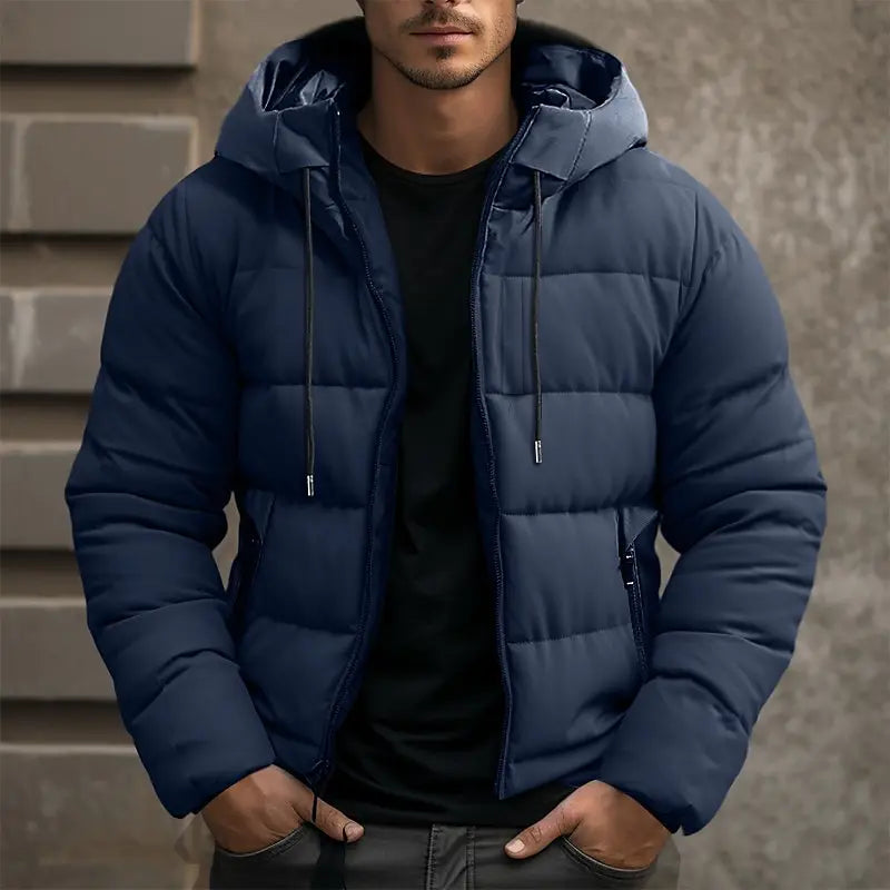 Gesteppte Puffer-Jacke für Herren mit Kapuze