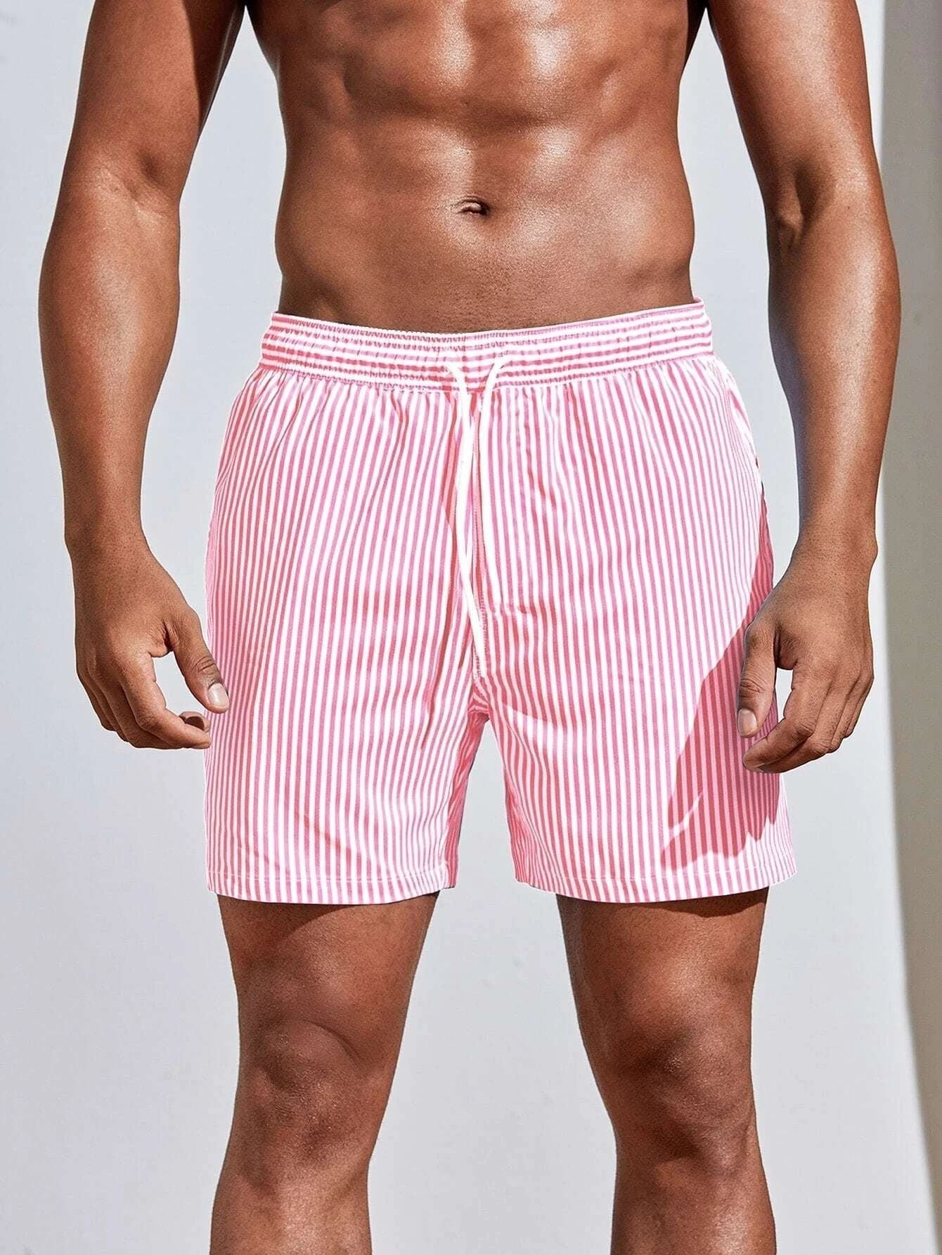 Gestreifte Sport-Badeshorts für Herren