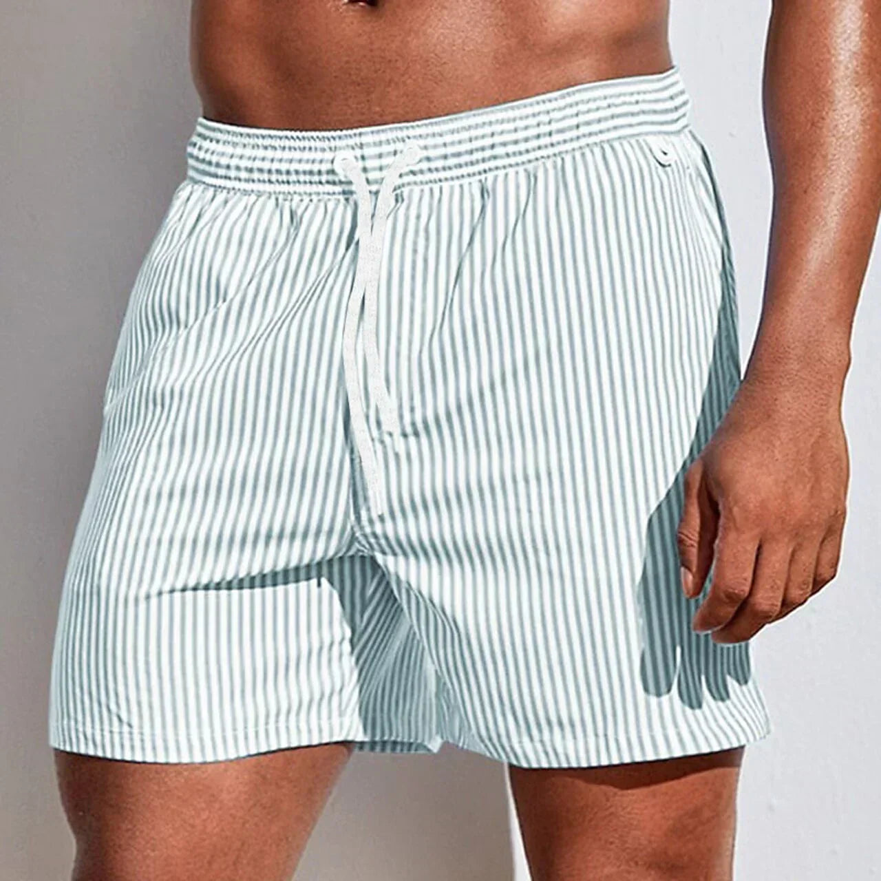 Gestreifte Sport-Badeshorts für Herren