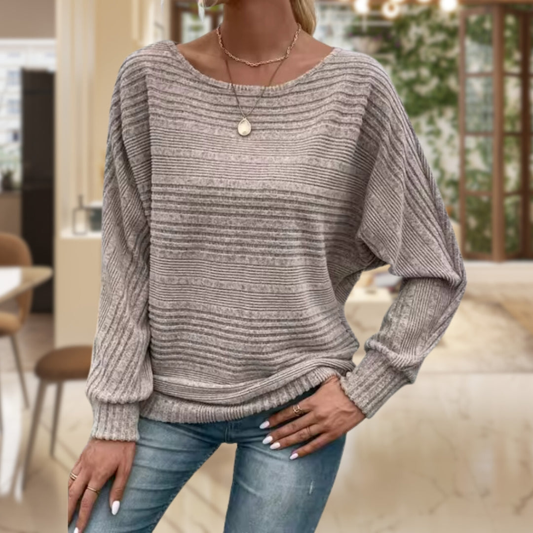 Gestreifter Strickpullover für Damen – Klassischer Stil & Komfort