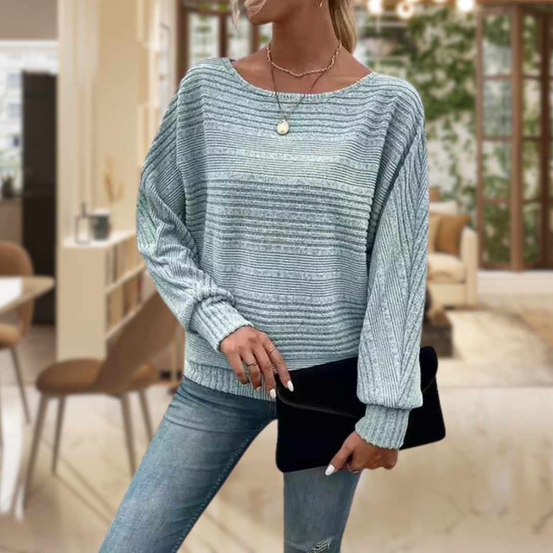 Gestreifter Strickpullover für Damen – Klassischer Stil & Komfort