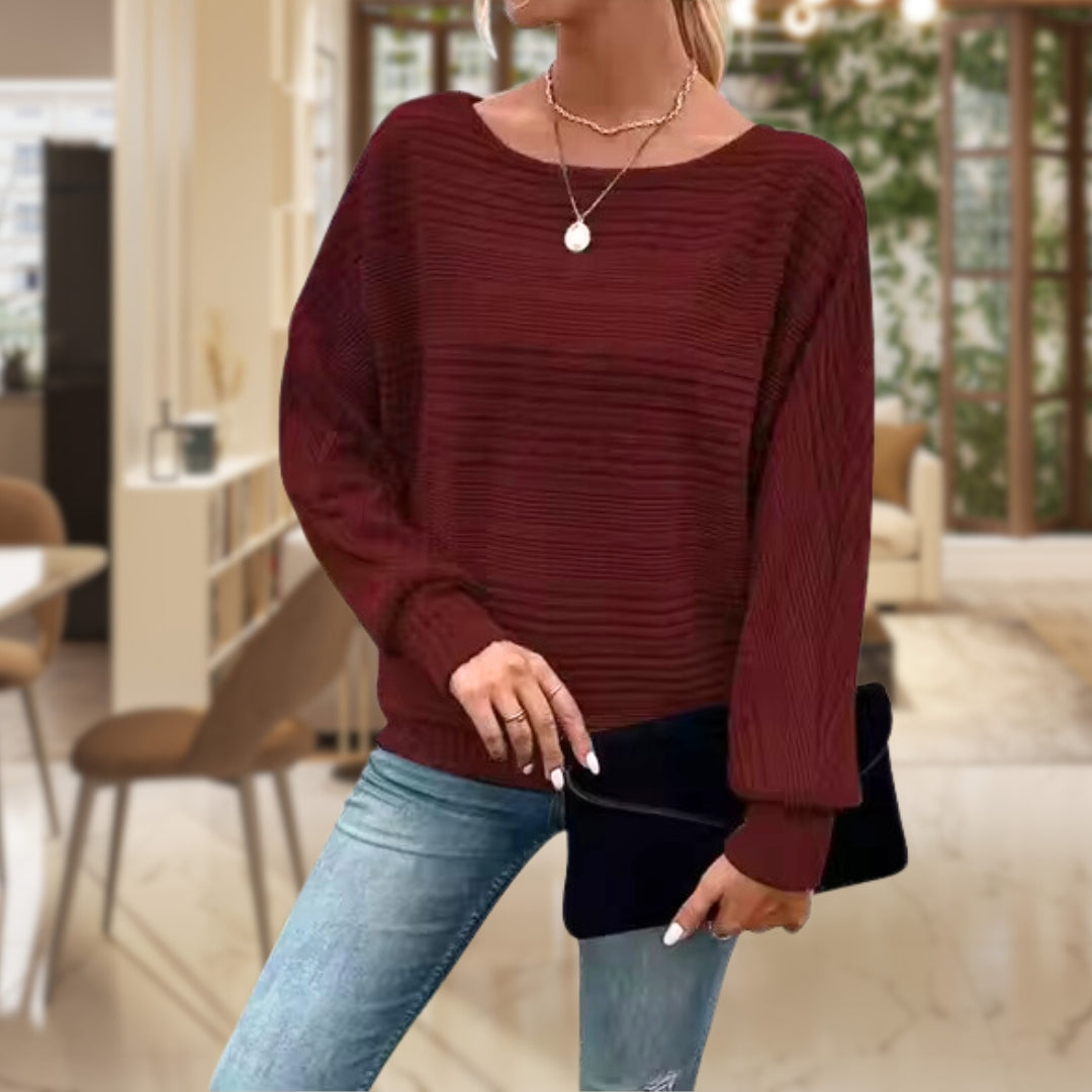 Gestreifter Strickpullover für Damen – Klassischer Stil & Komfort
