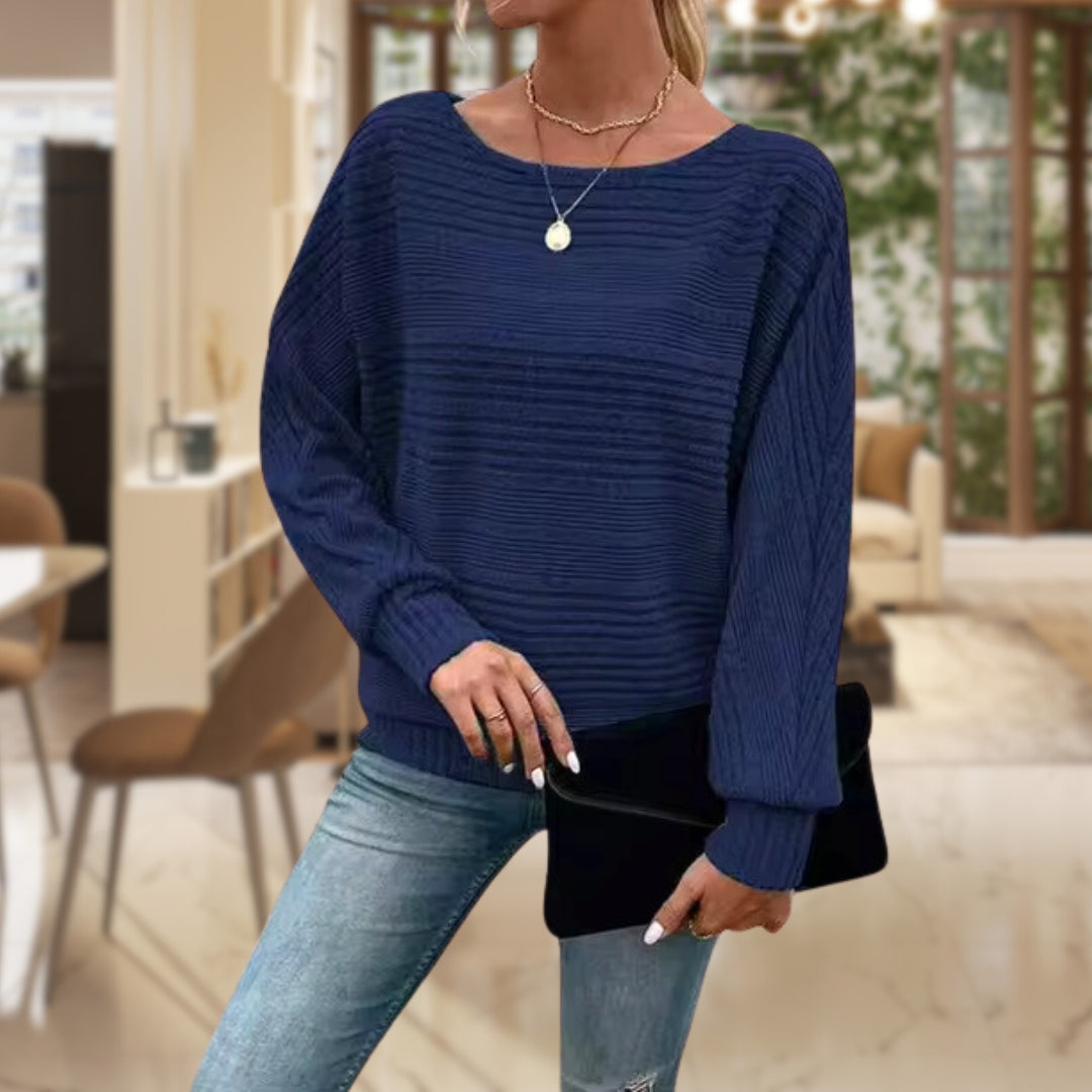 Gestreifter Strickpullover für Damen – Klassischer Stil & Komfort