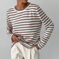Gestreiftes Damen-Langarmshirt aus Bio-Baumwolle