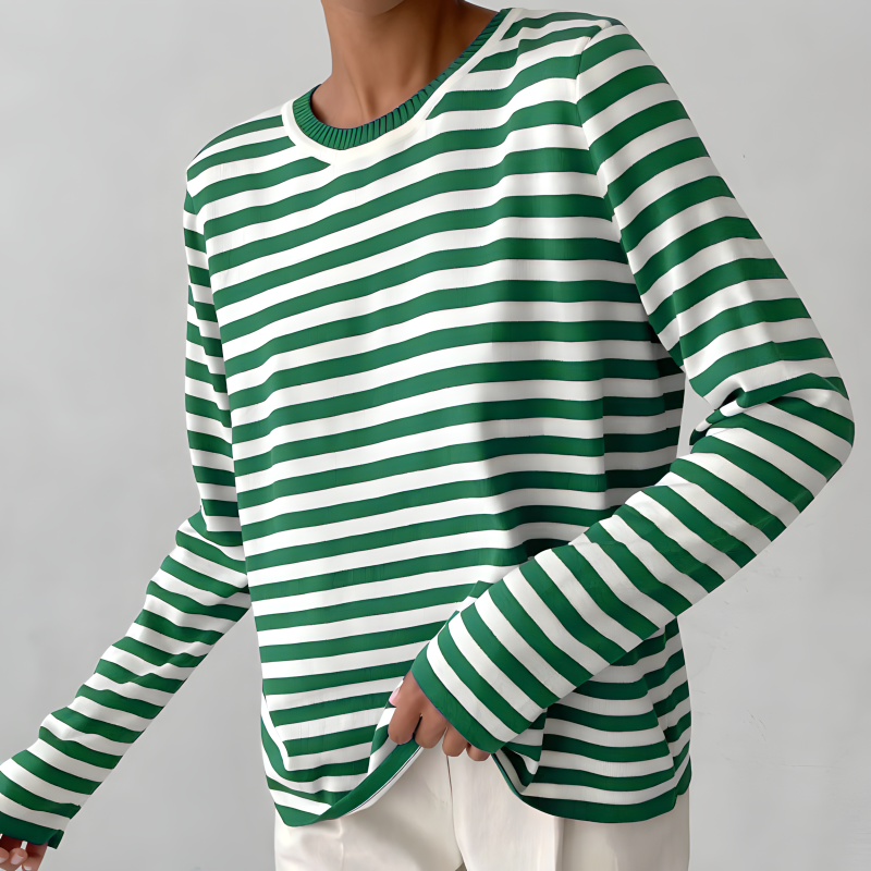 Gestreiftes Damen-Langarmshirt aus Bio-Baumwolle