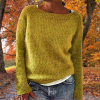 Gestrickter Damenpullover mit langen Ärmeln