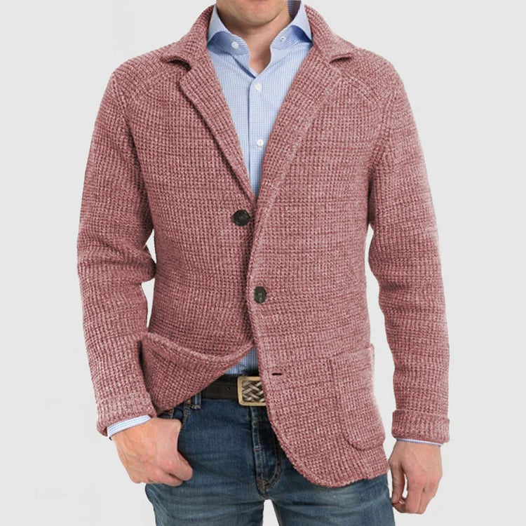Gestrickter Herrenblazer mit zwei Knöpfen