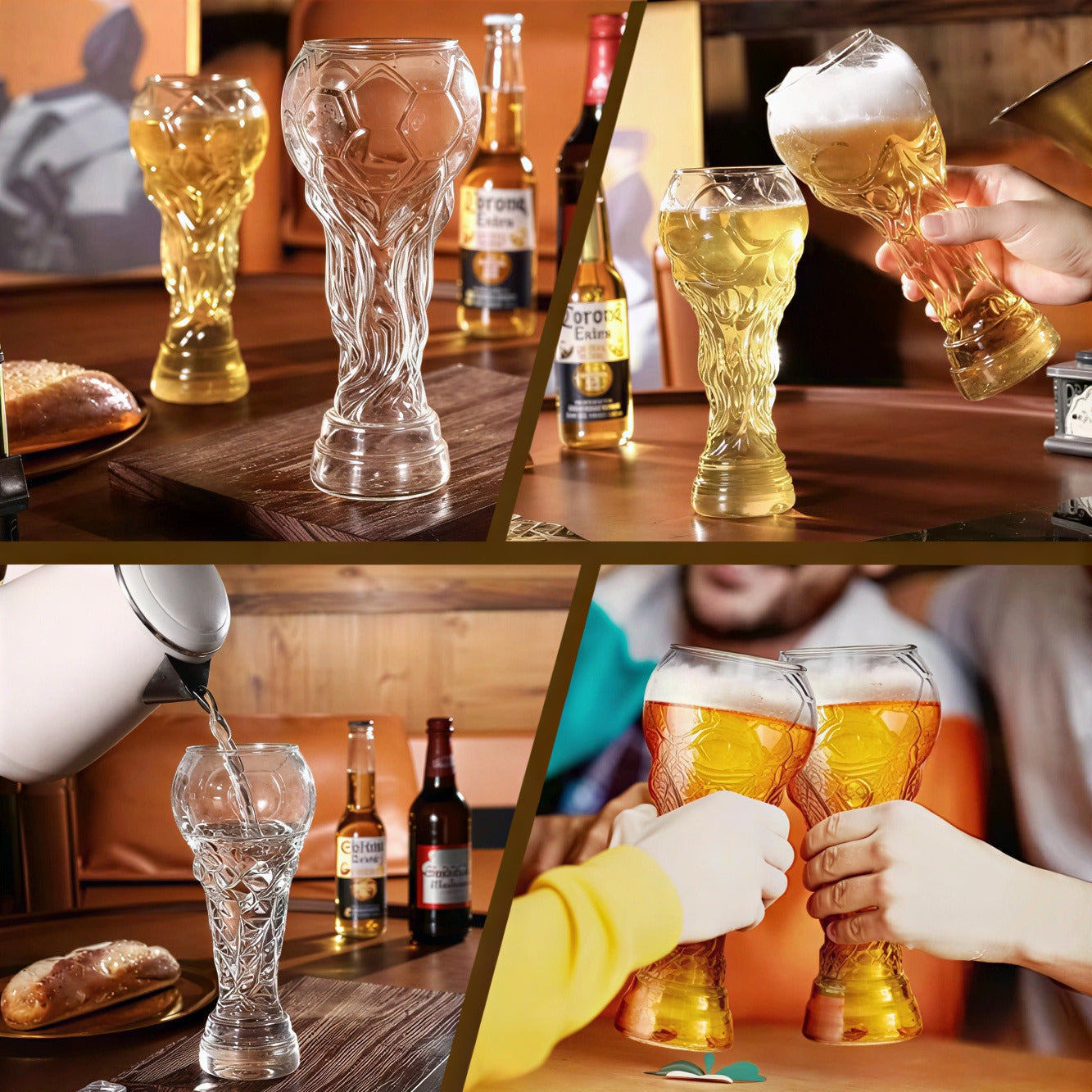 Glaskrug im Weltmeisterschafts-Design – Elegantes Kristallglas-Trinkgefäß als Geschenk für Fußballfans
