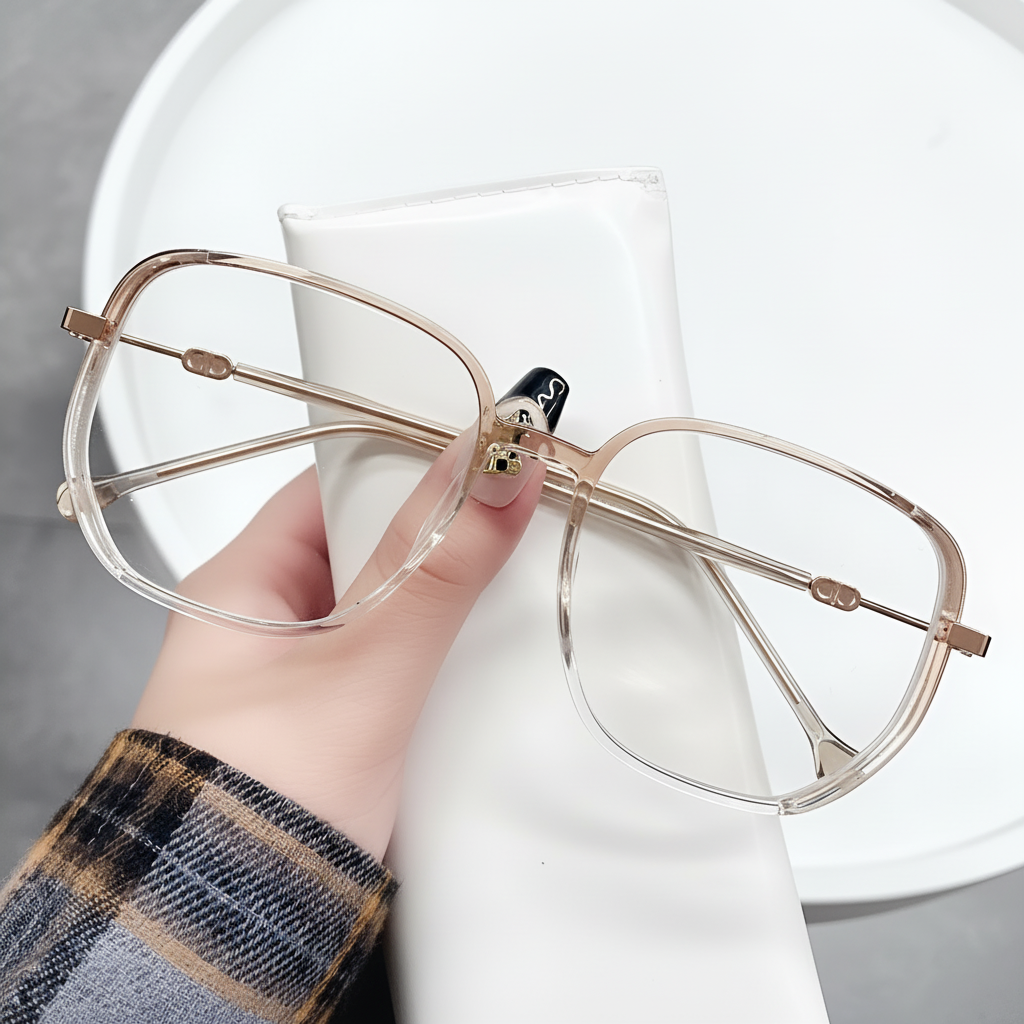 Gleitsicht-Lesebrille mit Blaulichtfilter und leichtem Gestell