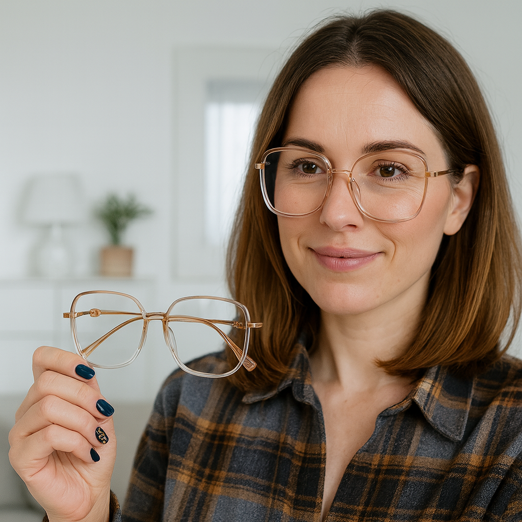 Gleitsicht-Lesebrille mit Blaulichtfilter und leichtem Gestell
