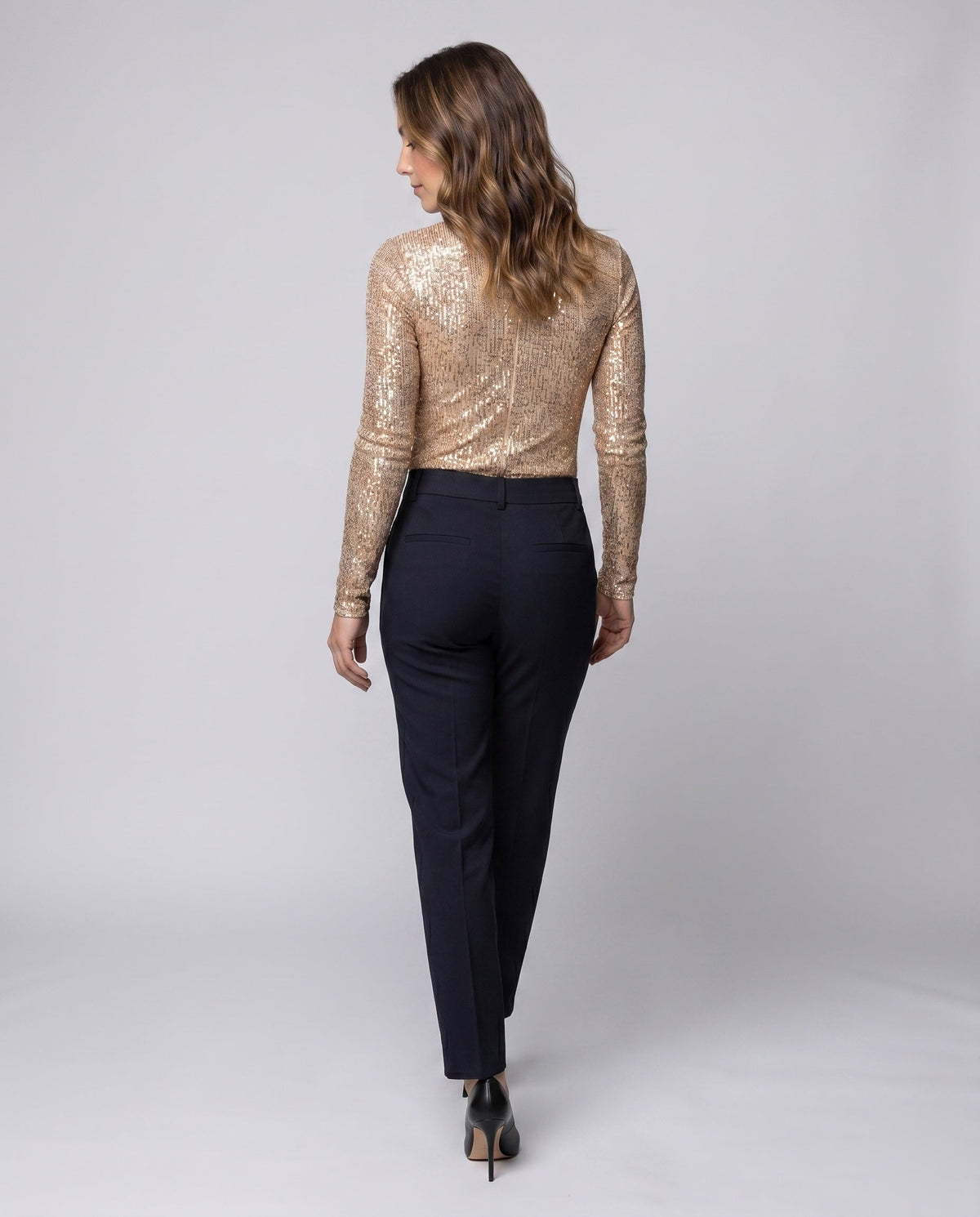 Glitzernder Langarm-Body für Damen