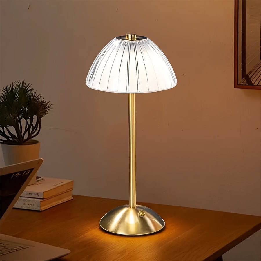 Goldene Tischleuchte mit Touch-Funktion | USB-aufladbar