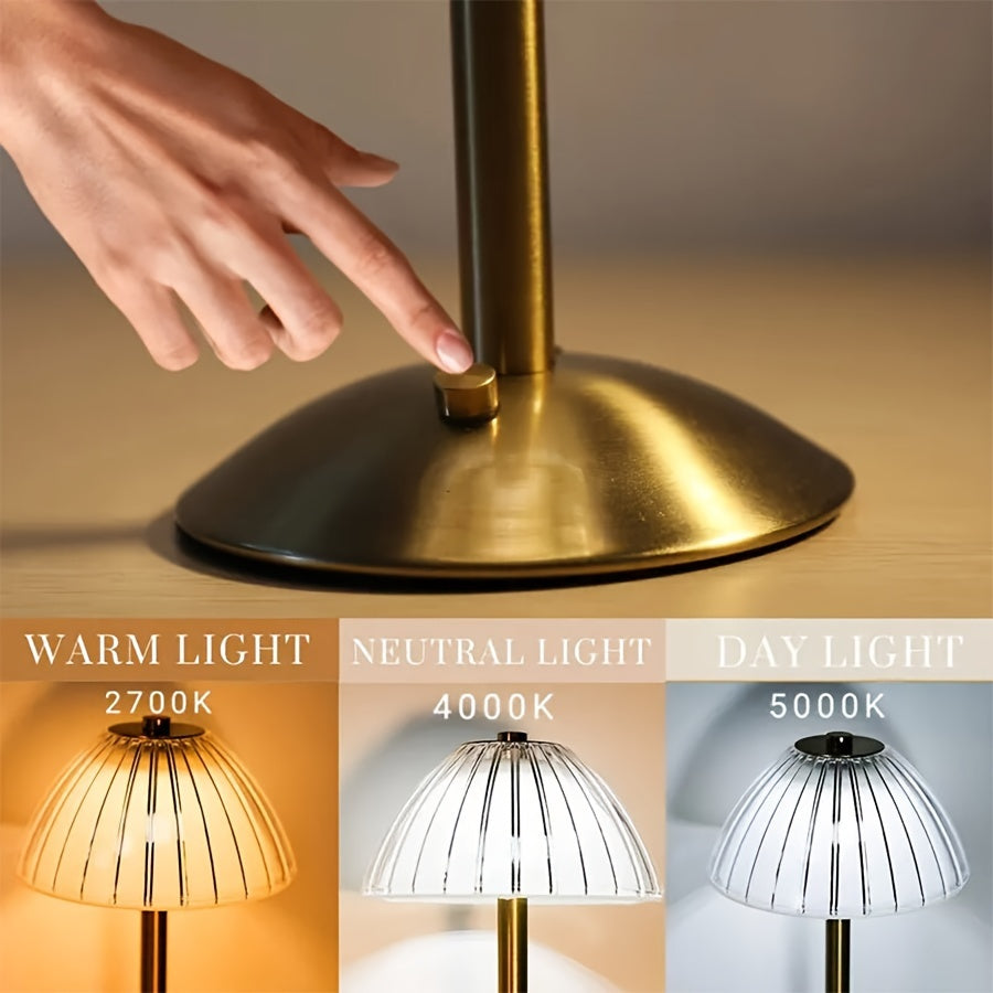 Goldene Tischleuchte mit Touch-Funktion | USB-aufladbar