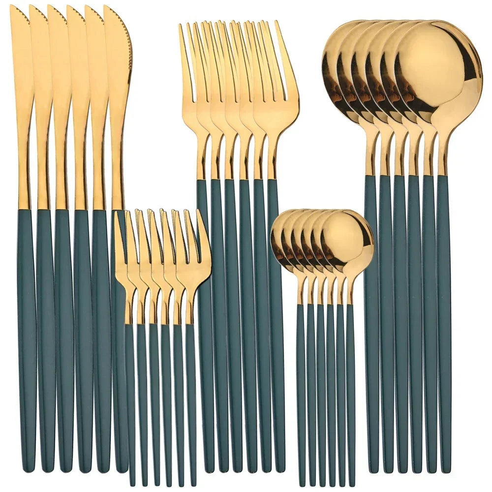 Goldenes Luxus-Besteckset