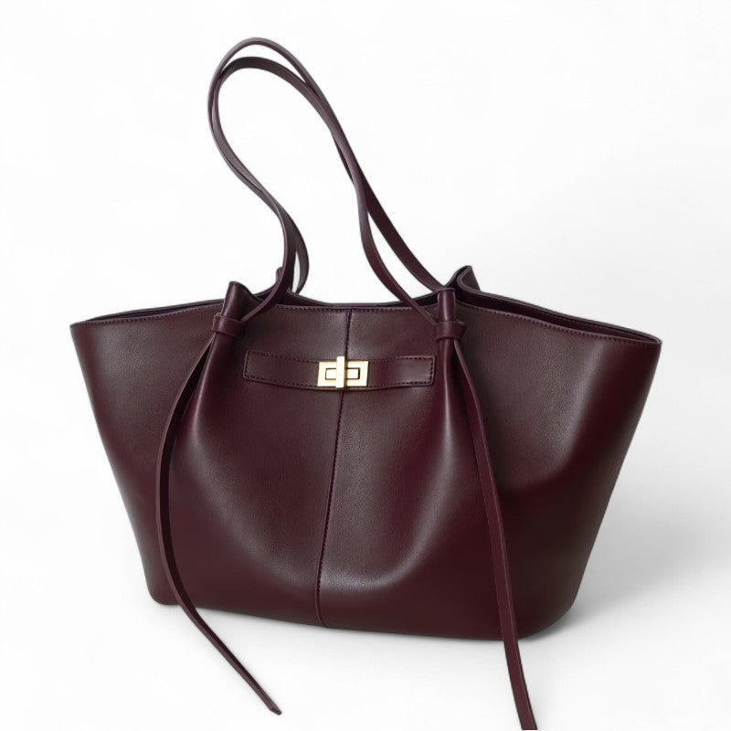 Große schwarze Handtasche aus PU-Leder Lyra