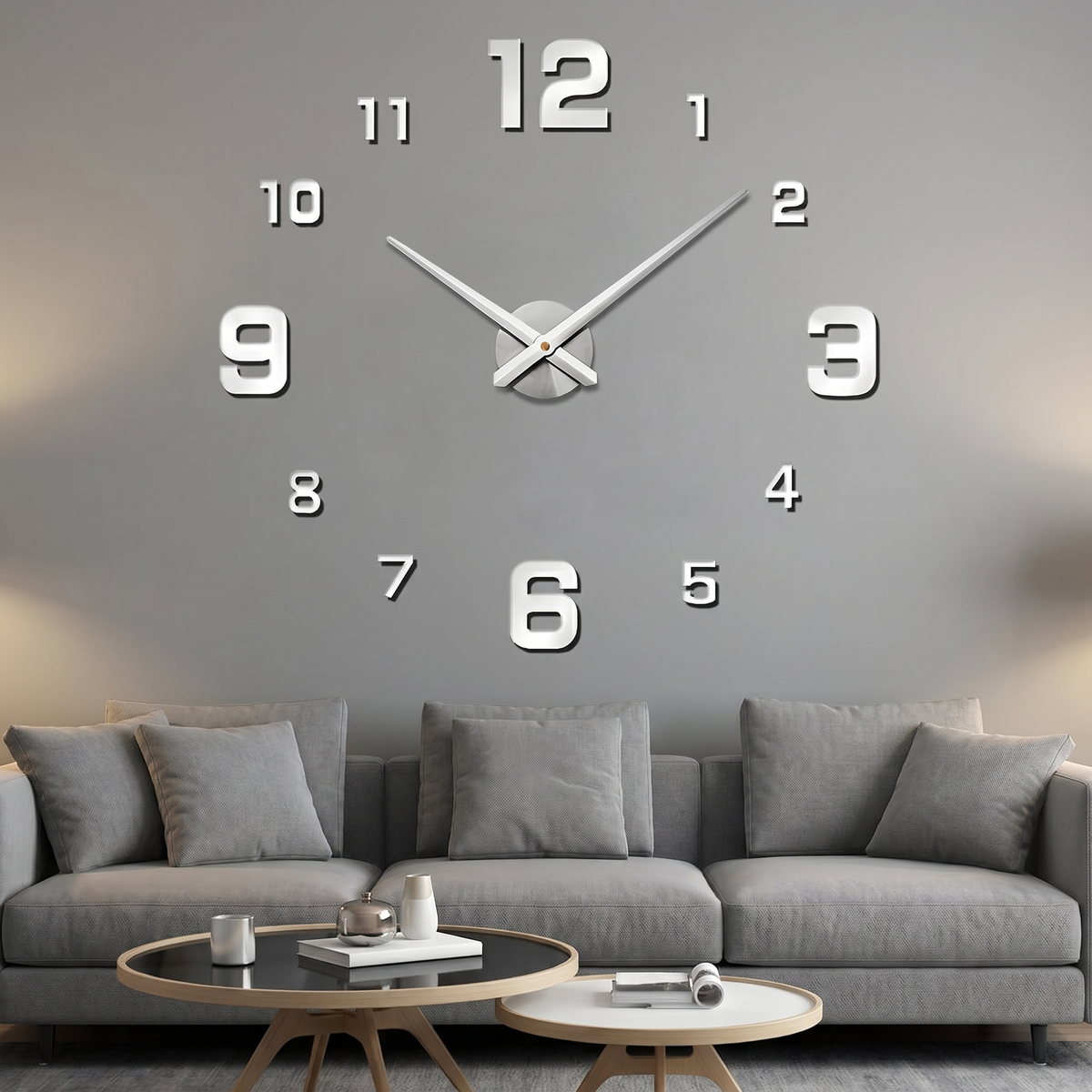 Große Wanduhr aus Metall | Leises Quarzuhrwerk | Minimalistisches Design