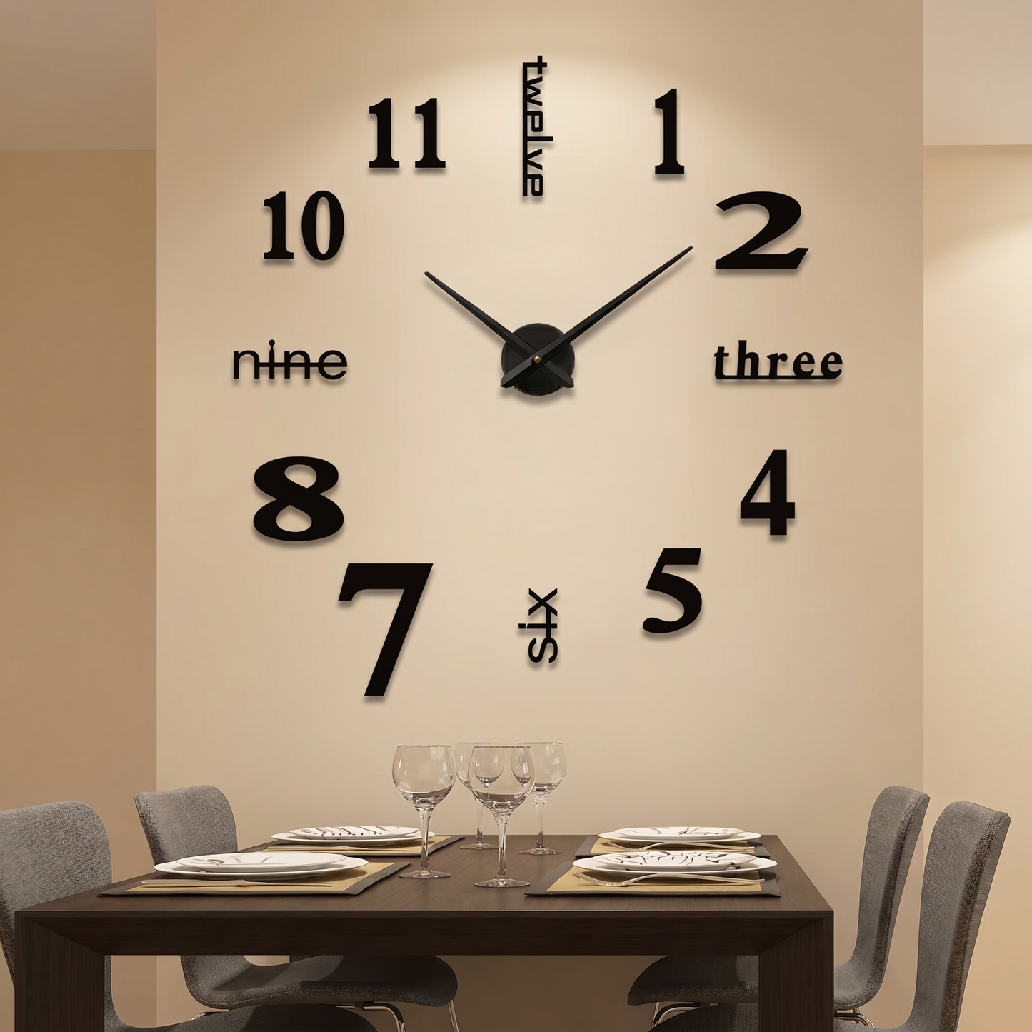 Große Wanduhr aus Metall | Leises Quarzuhrwerk | Minimalistisches Design