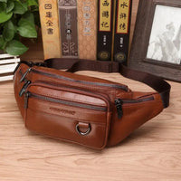 Gürteltasche aus echtem Rindsleder für Herren – Geräumige Bauchtasche, Hüft- & Crossbody-Reisetasche