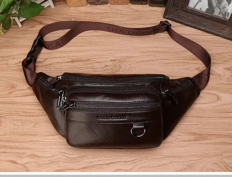 Gürteltasche aus echtem Rindsleder für Herren – Geräumige Bauchtasche, Hüft- & Crossbody-Reisetasche