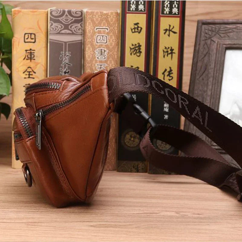 Gürteltasche aus echtem Rindsleder für Herren – Geräumige Bauchtasche, Hüft- & Crossbody-Reisetasche