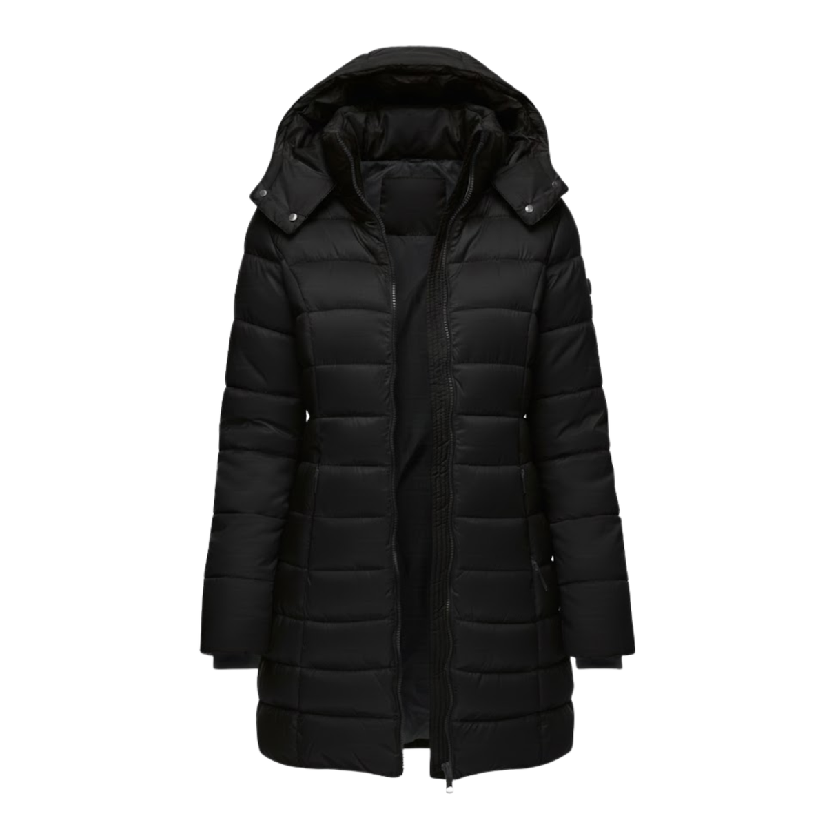 Halblanger wattierter Damen-Parka mit Kapuze – Warmer Winterparka & Steppjacke