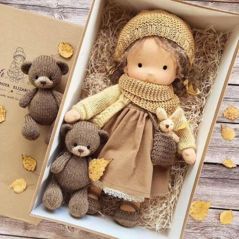 Handgefertigte Waldorf-Stoffpuppe aus weichem Stoff – Kreatives Spielzeug für Kinder