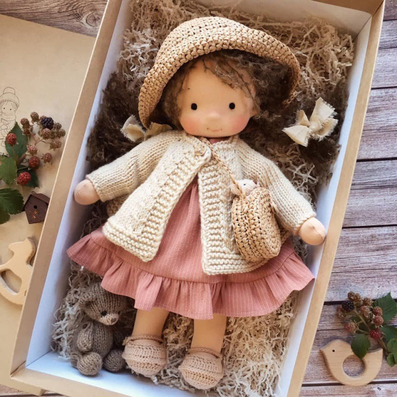 Handgefertigte Waldorf-Stoffpuppe aus weichem Stoff – Kreatives Spielzeug für Kinder