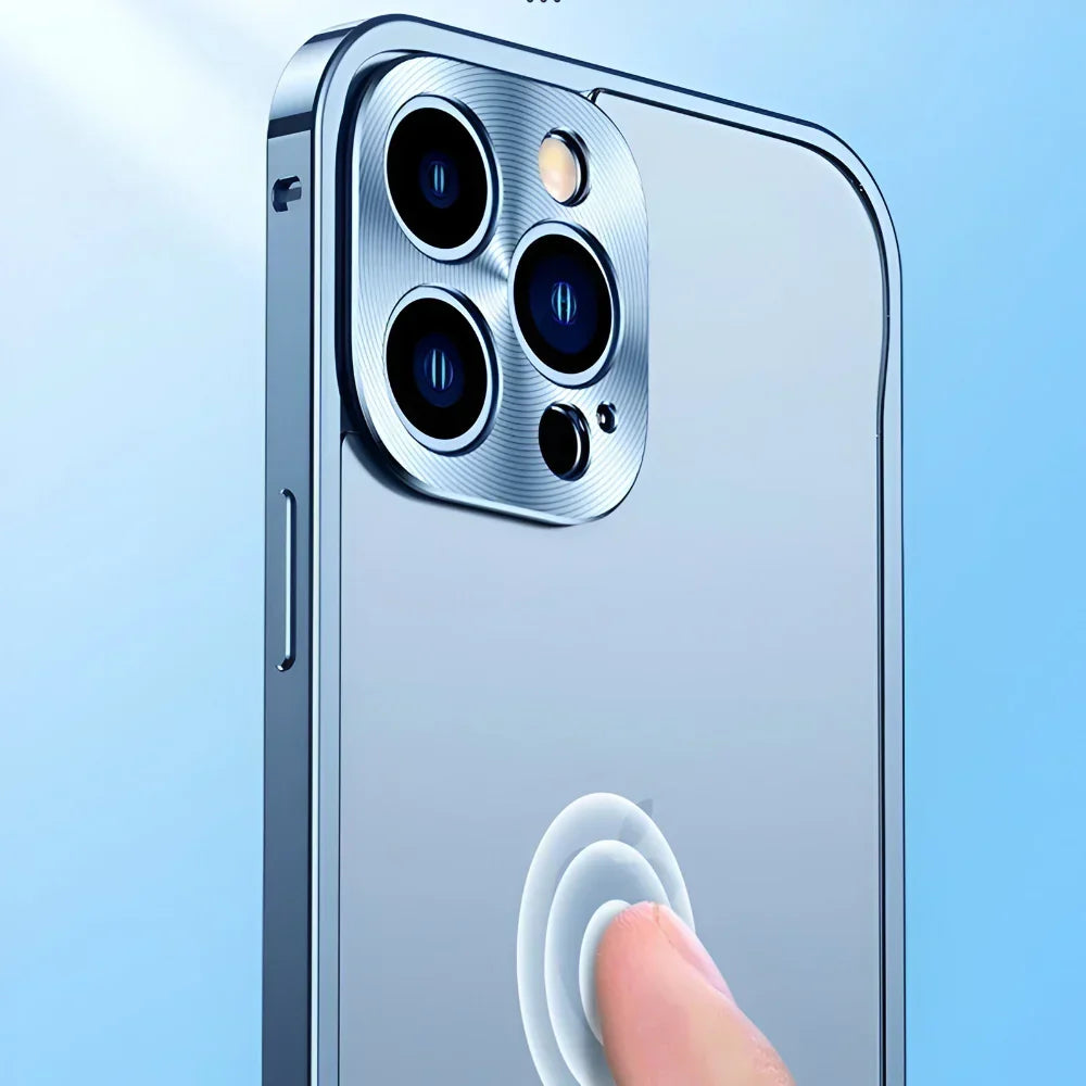 Handyhülle mit Schutzrahmen aus Aluminium-Metall