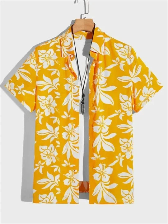 Hawaiihemd mit dynamischem 3D-Blumenmuster für entspannte Tage