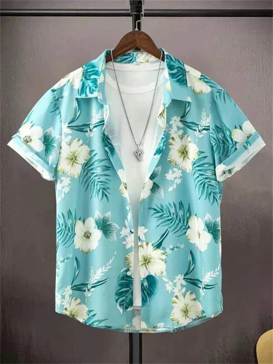 Hawaiihemd mit dynamischem 3D-Blumenmuster für entspannte Tage