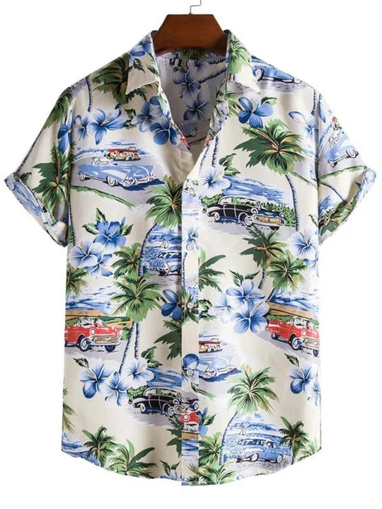 Hawaiihemd mit dynamischem 3D-Blumenmuster für entspannte Tage