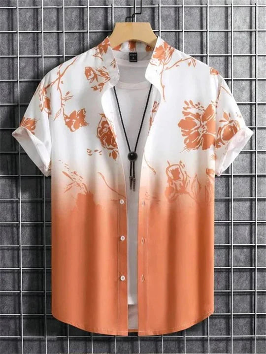 Hawaiihemd mit dynamischem 3D-Blumenmuster für entspannte Tage