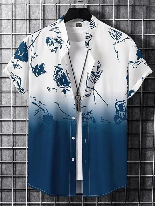 Hawaiihemd mit dynamischem 3D-Blumenmuster für entspannte Tage