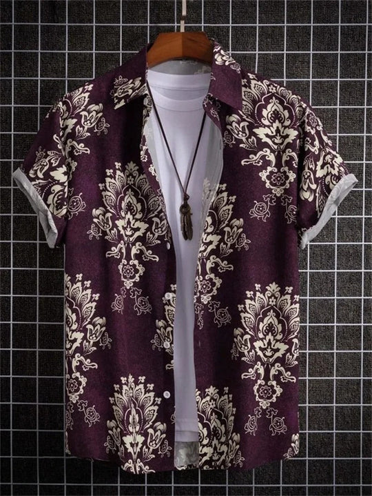 Hawaiihemd mit dynamischem 3D-Blumenmuster für entspannte Tage