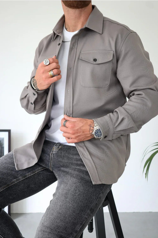 Hemdjacke für Herren – Overshirt zum Knöpfen