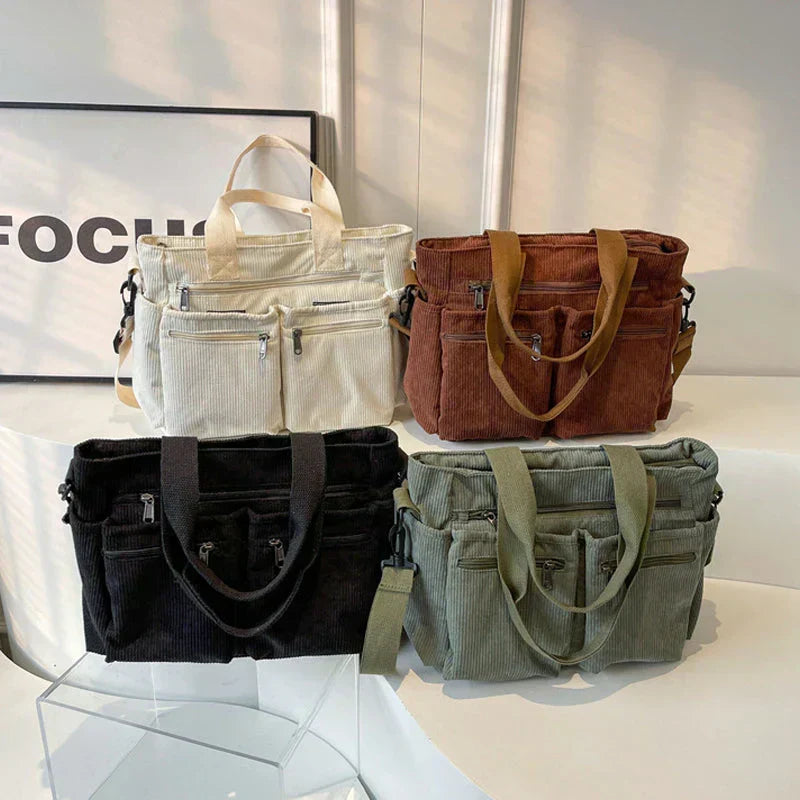 Herbstliche Tasche mit Doppelreißverschluss
