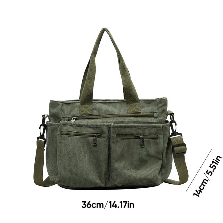 Herbstliche Tasche mit Doppelreißverschluss