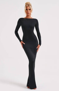 Herbstliches Maxikleid mit Schlitz