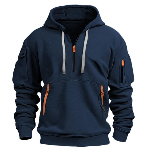 Herren-Anorak-Hoodie mit Reißverschluss