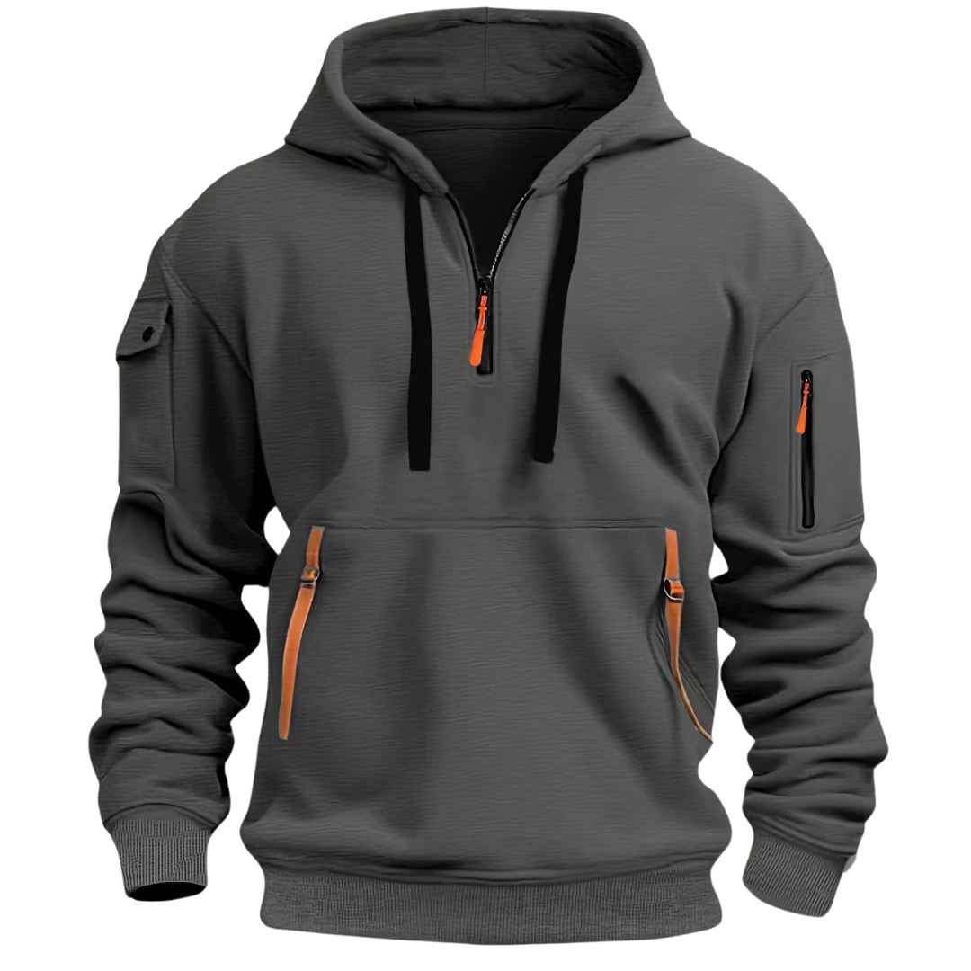 Herren-Anorak-Hoodie mit Reißverschluss