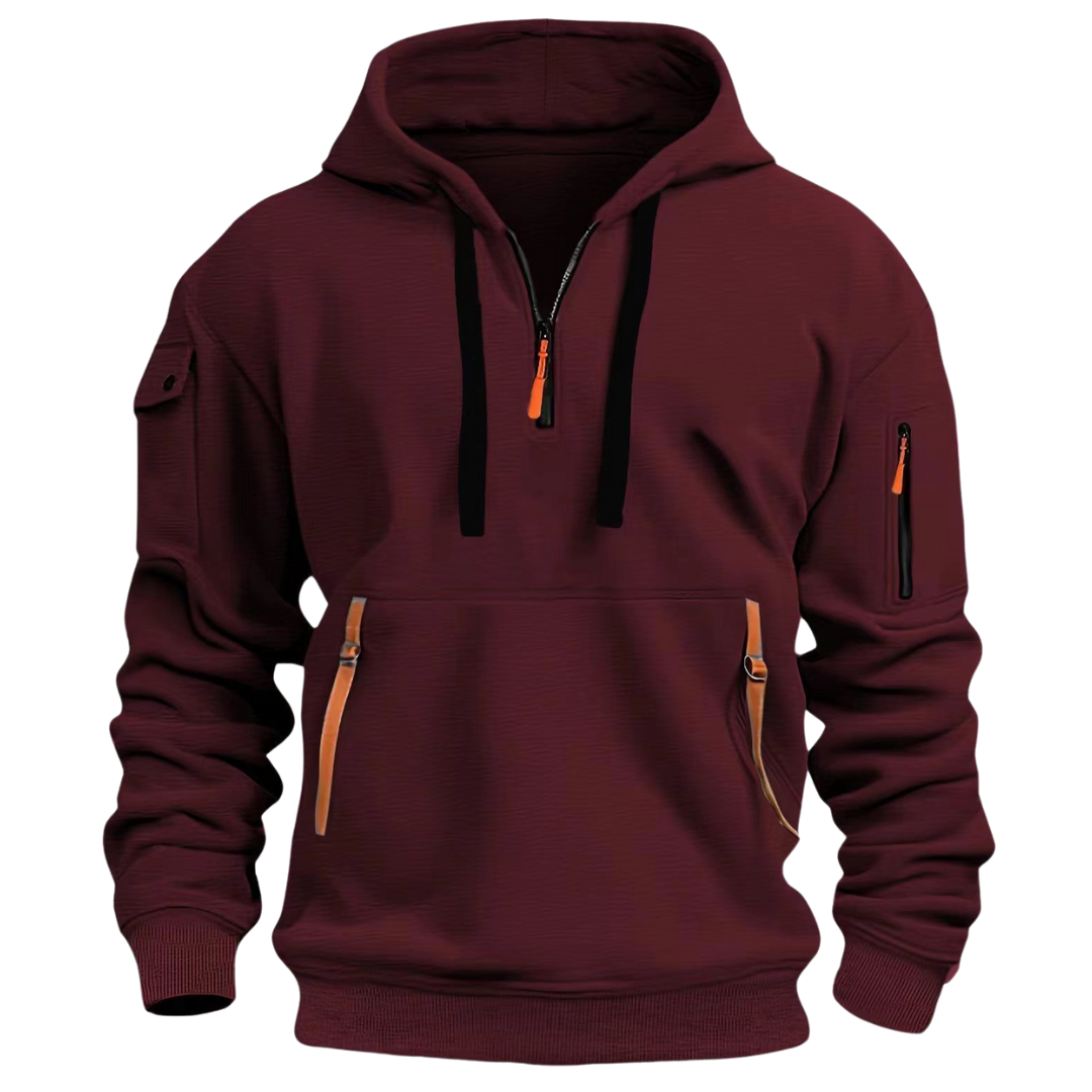 Herren-Anorak-Hoodie mit Reißverschluss