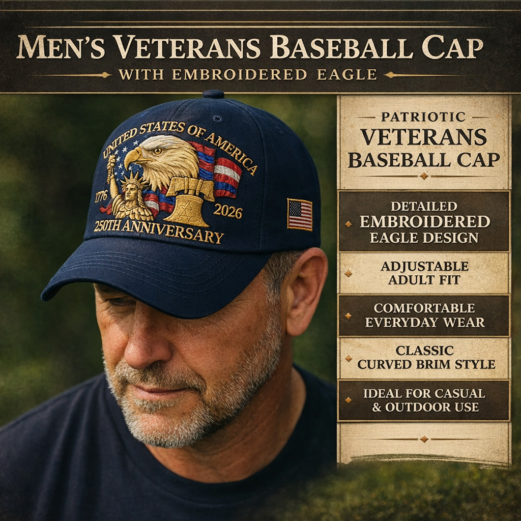 Herren-Baseballcap für Veteranen mit Adlerstickerei