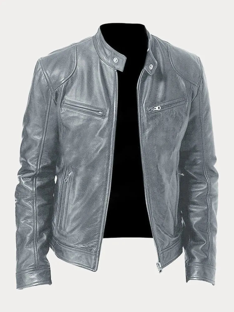 Herren-Bikerjacke im Slim-Fit