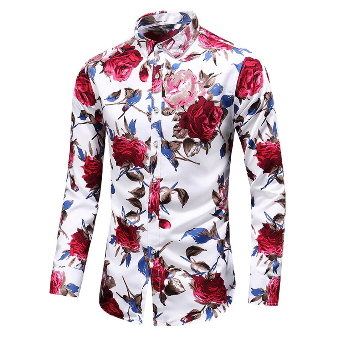 Herren-Blumenhemd im romantischen Design